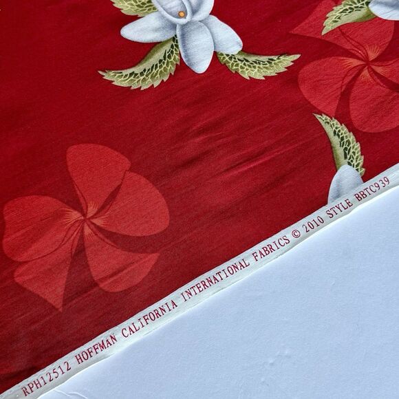 Hawaiian Fabric Hibiscus Cotton Fabric Tropical Fabric Hoffman BBTC939 2yd x 45" - Picture 3 of 3